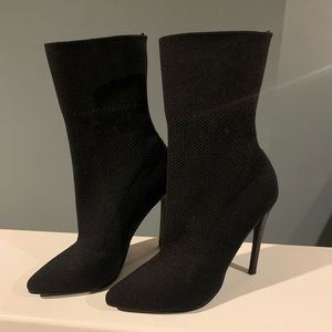 Black ankle high booties